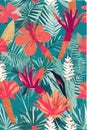 Beautiful floral illustration. Pattern for fabrics, wrappers, postcards, greeting cards, wedding invitations, banners, web. Royalty Free Stock Photo