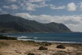 Hawaii coast and green mountains Royalty Free Stock Photo