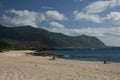 Hawaii coast and green mountains Royalty Free Stock Photo