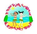 Hawaii dancing girl Royalty Free Stock Photo
