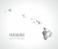 Hawaii grey and silver vector shadow mosaic 3d map