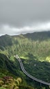 Hawaii H3 highway stair way to heaven Royalty Free Stock Photo