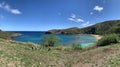 Hawaii Hanauma Bay Landscape View of Grass and Ocean Royalty Free Stock Photo
