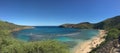 Hawaii Hanauma Bay Panorama Beach and Sky Royalty Free Stock Photo