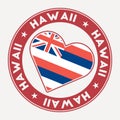 Hawaii heart flag badge.