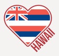 Hawaii heart flag badge.