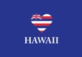 Hawaii heart shape love symbol national flag country emblem