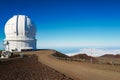 Hawaii Island, Hawaii, October 31st, 2021 - The view of observatories on Mauna Kea