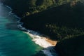 Hawaii Kauai Na Pali coast landscape aerial view from helicopter. Royalty Free Stock Photo