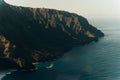 Hawaii Kauai Na Pali coast landscape aerial view from helicopter. Royalty Free Stock Photo