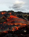 Hawaii - lava emerges from a column of the earth
