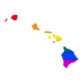 Hawaii LGBT flag map. Vector illustration