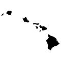 Hawaii map with a monk seal and a humpback whale EPS vector file