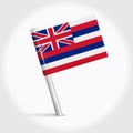 Hawaii map pin flag. 3D realistic vector illustration Royalty Free Stock Photo