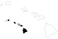Hawaii map - U.S. state located in Oceania Royalty Free Stock Photo