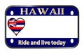 Hawaii Motorcycle License Plate Royalty Free Stock Photo