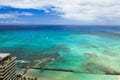 Hawaii oahu honululu waikiki beach, ocean view Royalty Free Stock Photo