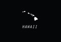 Hawaii outline map black USA state borders black vector illustration