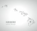 Hawaii dot vector grey outline triangle perspective modern map