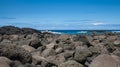 Hawaii`s Lava Rock Coast of Boulders Created by the Volcano