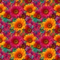 Hawaii seamless floral pattern, textile flowers elements, colorful floral background, summer design fashion artwork for clothes, Royalty Free Stock Photo