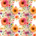 Hawaii seamless floral pattern, textile flowers elements, colorful floral, white background, summer design fashion artwork for Royalty Free Stock Photo