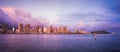Hawaii skyline at sunset Royalty Free Stock Photo