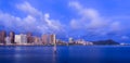 Hawaii skyline at twilight Royalty Free Stock Photo