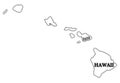 Hawaii State And Date Outline