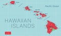 Hawaii state detailed editable map