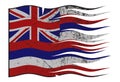 Hawaii State Flag Wavy And Grunged