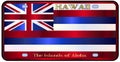 Hawaii State License Plate Flag Royalty Free Stock Photo