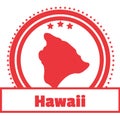Hawaii state map label. Vector illustration decorative design Royalty Free Stock Photo