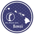 hawaii state map with nene. Vector illustration decorative design Royalty Free Stock Photo
