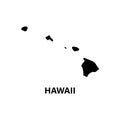 Hawaii state map silhouette icon.