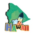 hawaii state map. Vector illustration decorative design Royalty Free Stock Photo