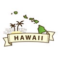 hawaii state map. Vector illustration decorative design Royalty Free Stock Photo