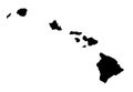 Hawaii State Map Vector silhouette