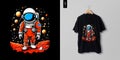 Astronaut Cosmos Graphic T-Shirt design, universe print, vector illustration