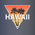 Hawaii summertime - vector illustration concept in vintage retro graphic style for t-shirt and other print production Royalty Free Stock Photo