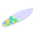 Hawaii surfboard icon, isometric style