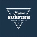 Hawaii Surfing Blue and White. Vector illustration Royalty Free Stock Photo