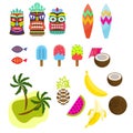 Hawaii tropic colorful clipart vector.