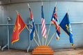 American flags of USS Missouri battleship Royalty Free Stock Photo
