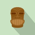 Hawaii wooden idol icon, flat style