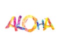 Hawaii word `ALOHA of triangular letters