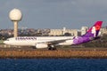 Hawaiian Airlines Airbus A330 aircraft at Sydney Airport after a flight from Honolulu Royalty Free Stock Photo