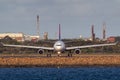 Hawaiian Airlines Airbus A330 aircraft at Sydney Airport after a flight from Honolulu Royalty Free Stock Photo