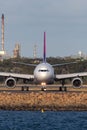 Hawaiian Airlines Airbus A330 aircraft at Sydney Airport after a flight from Honolulu Royalty Free Stock Photo