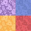 Hawaiian aloha shirt seamless backgrounds set